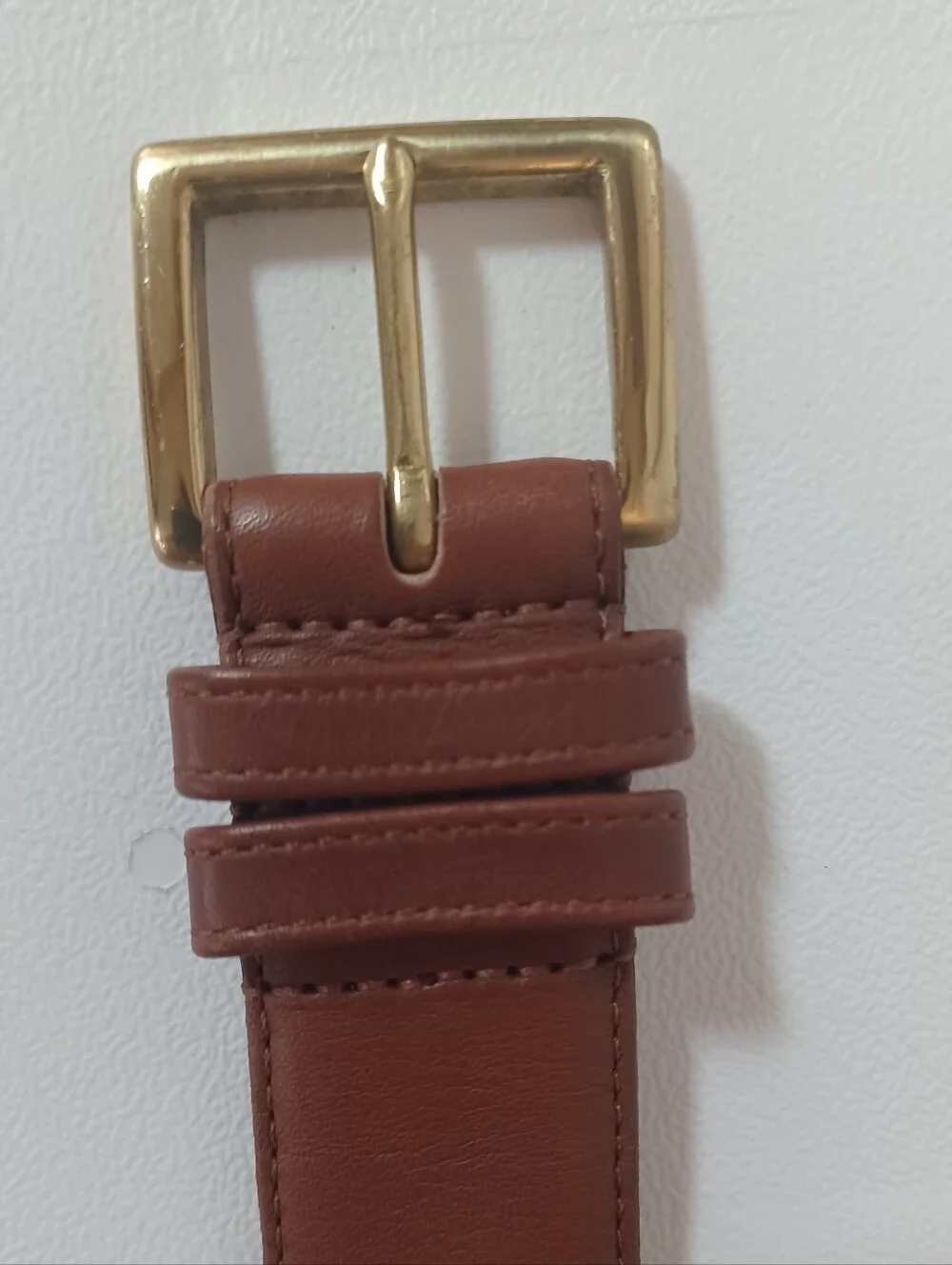 Vintage Coach British Tan Leather Belt Solid Brass Buckle Size 32